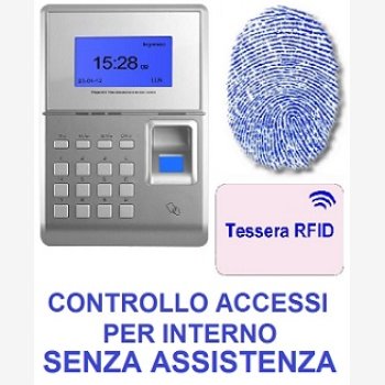 TERMINALE DI CONTROLLO ACCESSI CON LETTORE BIOMETRICO E DI TESSERE DI PROSSIMITA' MOD. SVAR2-FINGER CON SOFTWARE DI CONTROLLO ACCESSI, SENZA TELEASSISTENZA PER L'INSTALLAZIONE